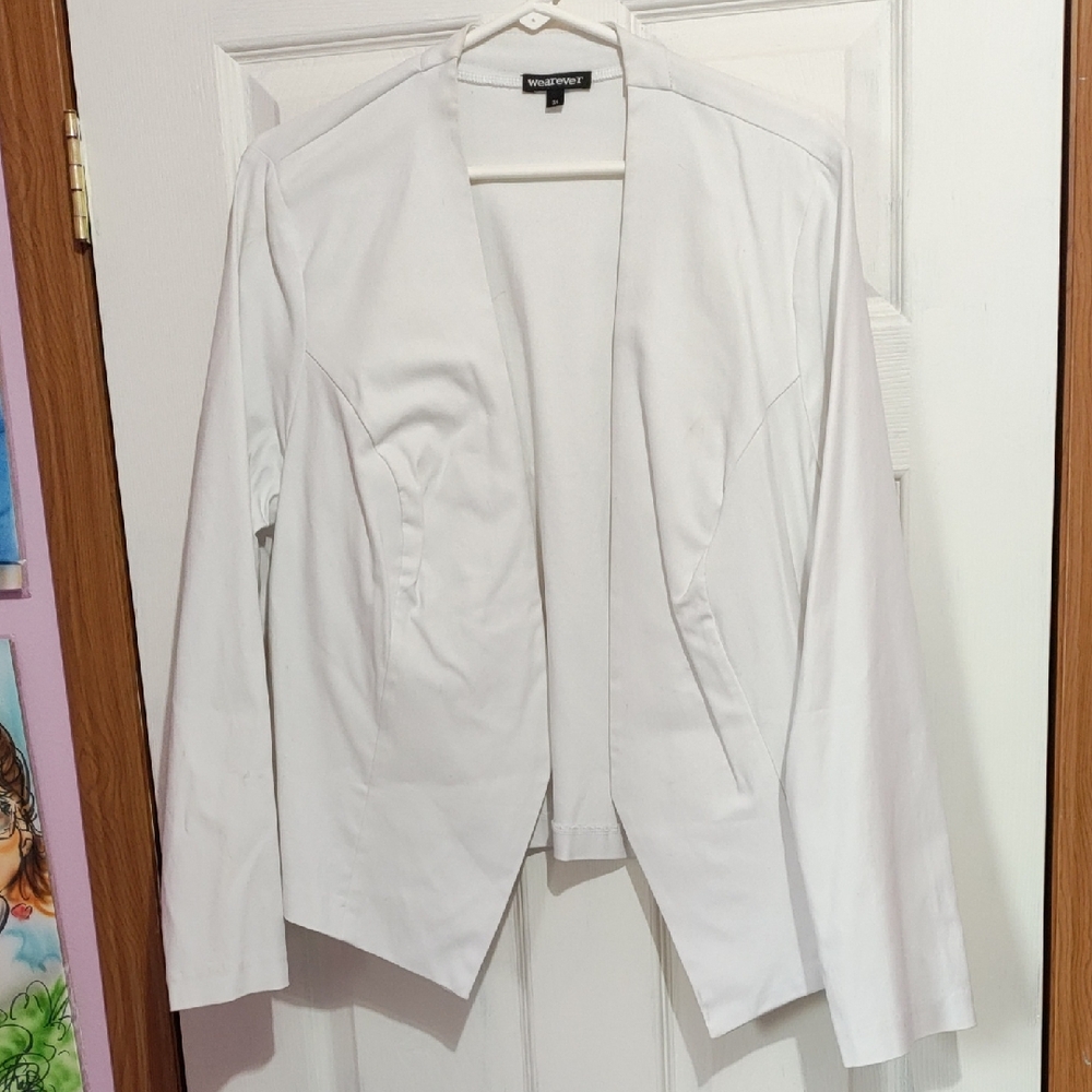 Worthington White Open-Front Cropped Blazer